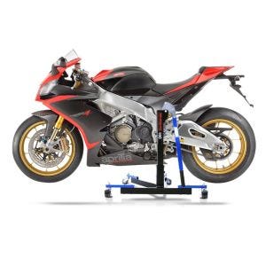 Chariot de Déplacement compatible avec Aprilia RSV4 09-14 bleu - Idéal pour Garage, 300 kg