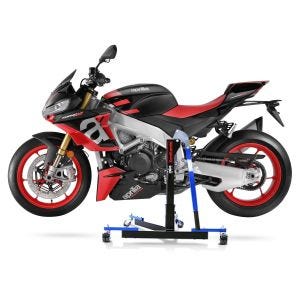Chariot de Déplacement compatible avec Aprilia Tuono V4 21-24 bleu - Idéal pour Garage, 300 kg