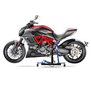 Chariot de Déplacement compatible avec Ducati Diavel 11-18 bleu - Idéal pour Garage, 300 kg