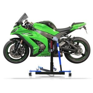 Chariot de Déplacement compatible avec Kawasaki ZX-10R 11-15 bleu - Idéal pour Garage, 300 kg