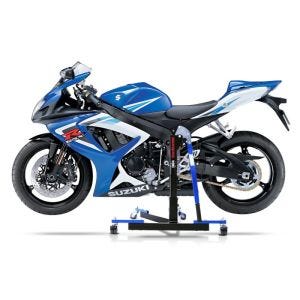 Chariot de Déplacement compatible avec Suzuki GSX-R 750 06-07 bleu - Idéal pour Garage, 300 kg