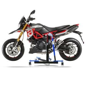 Chariot de Déplacement compatible avec Aprilia Dorsoduro 900 17-20 bleu - Idéal pour Garage, 300 kg