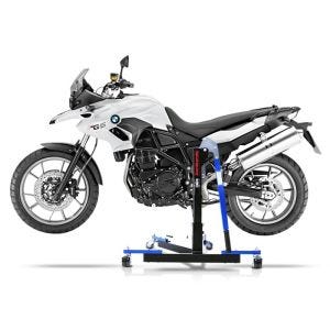 Chariot de Déplacement compatible avec BMW F 700 GS 13-17 bleu - Idéal pour Garage, 300 kg