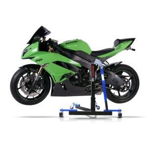 Chariot de Déplacement compatible avec Kawasaki ZX-6R 09-20 bleu - Idéal pour Garage, 300 kg