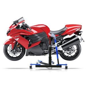 Chariot de Déplacement compatible avec Kawasaki ZZR 1400 06-19 bleu - Idéal pour Garage, 300 kg