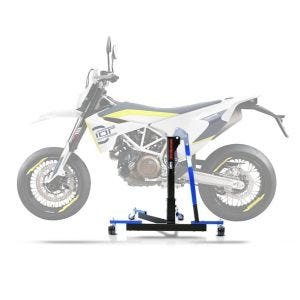 Lève moto centrale compatible avec Husqvarna 701 Supermoto 15-24 bleu ConStands Power-Evo