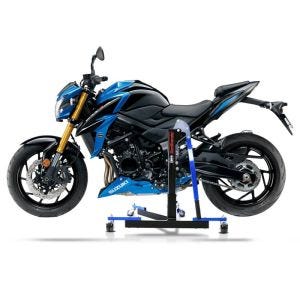 Chariot de Déplacement compatible avec Suzuki GSX-S 750 17-21 bleu - Idéal pour Garage, 300 kg