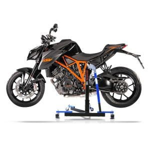 Chariot de Déplacement compatible avec KTM 1290 Super Duke / R 14-16 bleu - Idéal pour Garage, 300 kg