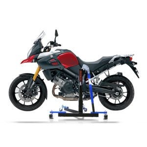 Chariot de Déplacement compatible avec Suzuki V-Strom 1000 14-19 bleu - Idéal pour Garage, 300 kg