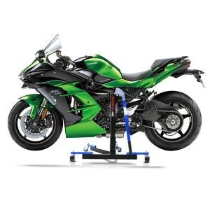 Chariot de Déplacement compatible avec Kawasaki Ninja H2 SX 18-25 bleu - Idéal pour Garage, 300 kg