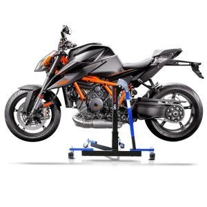 Chariot de Déplacement compatible avec KTM 1290 Super Duke R 20-23 bleu - Idéal pour Garage, 300 kg