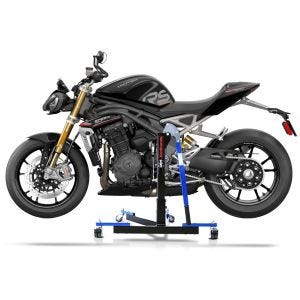 Chariot de Déplacement compatible avec Triumph Speed Triple 1200 RS 21-25 bleu - Idéal pour Garage, 300 kg