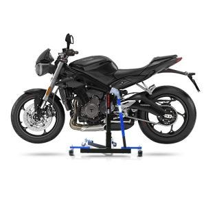 Chariot de Déplacement compatible avec Triumph Street Triple S 17-22 bleu - Idéal pour Garage, 300 kg