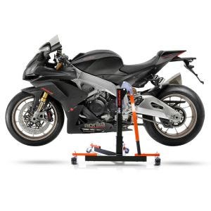 Chariot de Déplacement compatible avec Aprilia RSV4 1100 Factory 19-25 orange - Idéal pour Garage, 300 kg