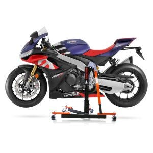 Chariot de Déplacement compatible avec Aprilia RSV4 Factory 2021 orange - Idéal pour Garage, 300 kg