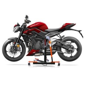 Chariot de Déplacement compatible avec Triumph Street Triple 765 R / RS 23-25 orange - Idéal pour Garage, 300 kg