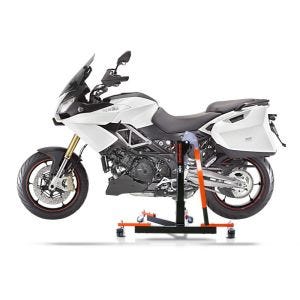 Chariot de Déplacement compatible avec Aprilia Caponord 1200 13-16 orange - Idéal pour Garage, 300 kg