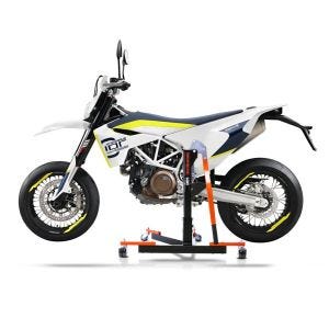 Chariot de Déplacement compatible avec Husqvarna 701 Supermoto 15-24 orange - Idéal pour Garage, 300 kg