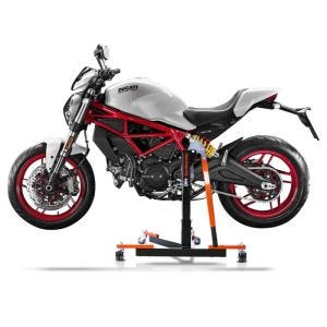 Chariot de Déplacement compatible avec Ducati Monster 797 17-20 orange - Idéal pour Garage, 300 kg