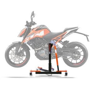 Lève moto centrale compatible avec KTM 125 / 390 Duke 17-24 orange ConStands Power-Evo