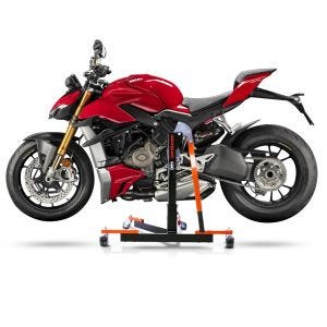 Chariot de Déplacement compatible avec Ducati Streetfighter V4 / S 20-24 orange - Idéal pour Garage, 300 kg