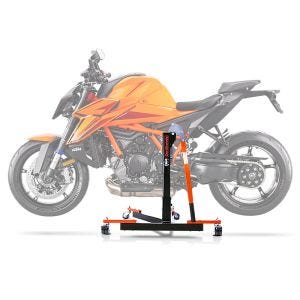 Lève moto centrale compatible avec KTM 1390 Super Duke R / EVO 24-25 orange ConStands Power-Evo