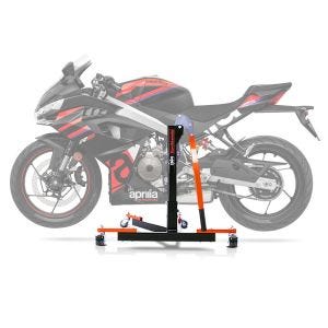 Lève moto centrale compatible avec Aprilia RS 457 24-25 ConStands orange Power-Evo