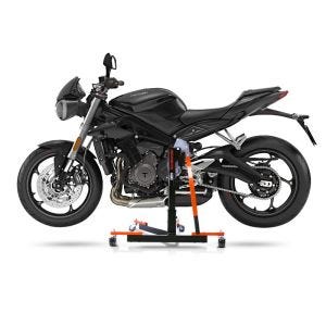Chariot de Déplacement compatible avec Triumph Street Triple S 17-22 orange - Idéal pour Garage, 300 kg
