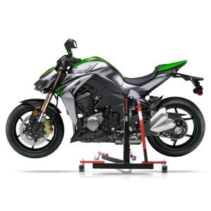 Chariot de Déplacement compatible avec Kawasaki Z 1000 14-20 rouge - Idéal pour Garage, 300 kg