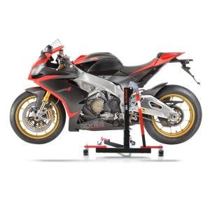Chariot de Déplacement compatible avec Aprilia RSV4 09-14 rouge - Idéal pour Garage, 300 kg