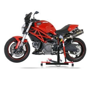 Chariot de Déplacement compatible avec Ducati Monster 1100 / Evo 09-13 rouge - Idéal pour Garage, 300 kg