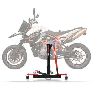 Lève moto centrale compatible avec KTM 950 Supermoto SM / R 05-08 rouge ConStands Power-Evo