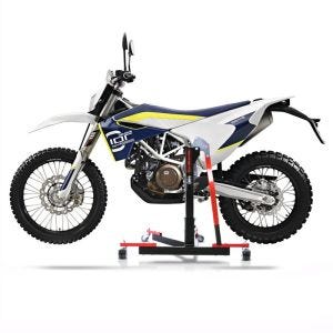 Chariot de Déplacement compatible avec Husqvarna 701 Enduro 16-24 rouge - Idéal pour Garage, 300 kg