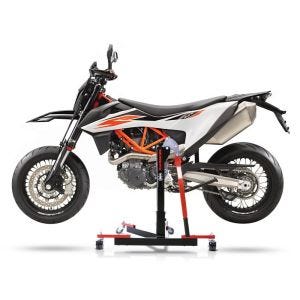 Chariot de Déplacement compatible avec KTM 690 SMC / R 19-24 rouge - Idéal pour Garage, 300 kg