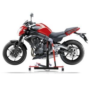 Chariot de Déplacement compatible avec Kawasaki ER-6n 12-16 rouge - Idéal pour Garage, 300 kg