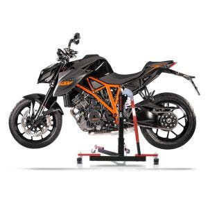 Chariot de Déplacement compatible avec KTM 1290 Super Duke / R 14-16 rouge - Idéal pour Garage, 300 kg
