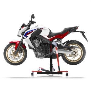 Chariot de Déplacement compatible avec Honda CB 650 F 14-18 rouge - Idéal pour Garage, 300 kg