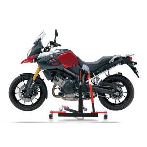 Chariot de Déplacement compatible avec Suzuki V-Strom 1000 14-19 rouge - Idéal pour Garage, 300 kg