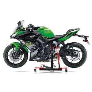Chariot de Déplacement compatible avec Kawasaki Ninja 650 17-24 rouge - Idéal pour Garage, 300 kg