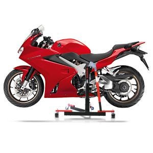 Chariot de Déplacement compatible avec Honda VFR 800 F 02-13 rouge - Idéal pour Garage, 300 kg