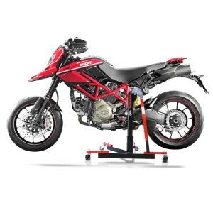 Chariot de Déplacement compatible avec Ducati Hypermotard 796 / 1100 / Evo 07-12 rouge - Idéal pour Garage, 300 kg