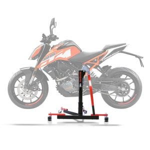 Lève moto centrale compatible avec KTM 125 / 390 Duke 17-24 rouge ConStands Power-Evo