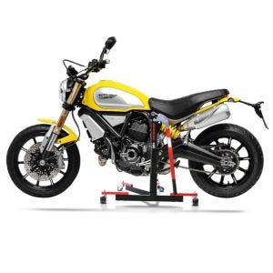 Chariot de Déplacement compatible avec Ducati Scrambler 1100 / Special / Sport 18-25 rouge - Idéal pour Garage, 300 kg