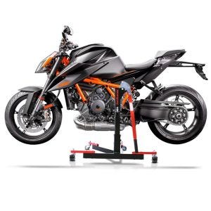 Chariot de Déplacement compatible avec KTM 1290 Super Duke R 20-23 rouge - Idéal pour Garage, 300 kg