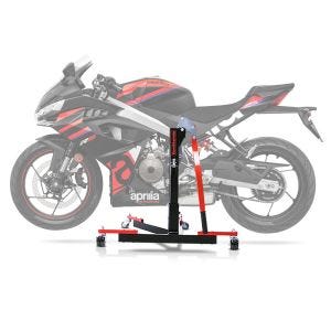 Lève moto centrale compatible avec Aprilia RS 457 24-25 ConStands rouge Power-Evo