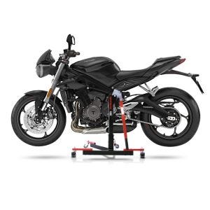 Chariot de Déplacement compatible avec Triumph Street Triple RS 17-22 rouge - Idéal pour Garage, 300 kg