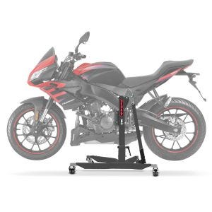 Lève moto centrale compatible avec Aprilia Tuono 125 17-24 gris ConStands Power-Classic