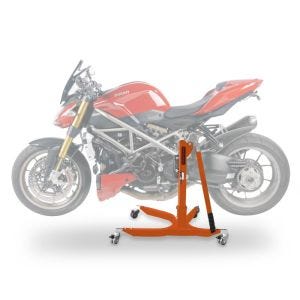 Lève moto centrale compatible avec Ducati Streetfighter 848 11-15 orange ConStands Power-Classic