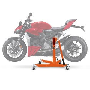 Lève moto centrale compatible avec Ducati Streetfighter V2 22-24 orange ConStands Power-Classic