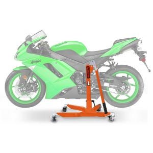 Lève moto centrale compatible avec Kawasaki ZX-6R 07-08 orange ConStands Power-Classic